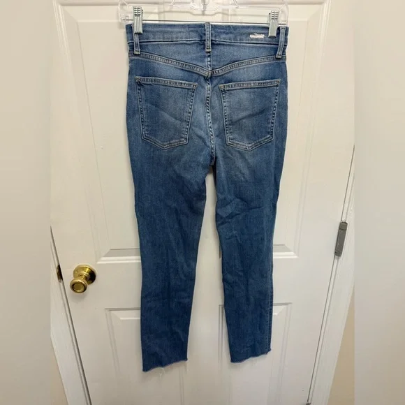 Women’s Frank And Eileen Medium Wash Skinny Jeans Size 25 Raw Hem 5 Pocket - Picture 3 of 5